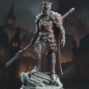 Dnd Halberd Paladin Mini - Knight of the Spear - Dark Paladin - Cleric Hunter - Armored Wraith - Dnd Mini - 32mm