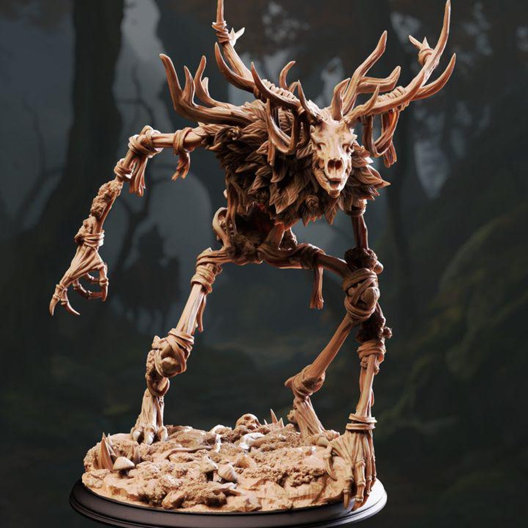 Dnd Skeletal Wendigo Mini - D&D Undead Beast 32mm - Raised Leshen ...