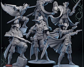Female Monster Hunter Mini: 32mm D&D Vampire Slayer Gunslinger Miniature - Nightwardens
