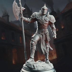 Dnd Gate Knight Mini - Paladin Executioner - Steel Paladin - Head Hunter - Armored Wraith - Dnd Mini - 32mm
