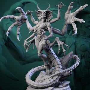 Serpent Chimera - Snake Abomination - Shadowfell Monster - Slithering Nightmare - Dnd Mini