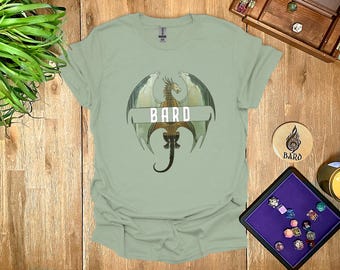 Bard Dragon Silhouette TShirt - DnD Shirt - Dungeons and Dragons Tee - DnD Bard T-Shirt - Gift for DnD Player - Bard Shirt