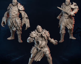 Dark Knight Miniatures Set Corrupted Warriors, Possessed Armor Enemies, Undead Knight Horror Pack, Boss Encounter Set, DnD Enemy Minis