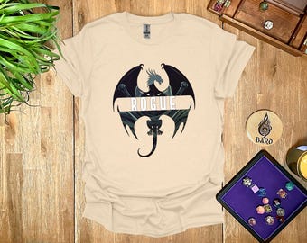 Rogue Dragon Silhouette TShirt - Dnd Shirt - Dungeons and Dragons Tee - DnD Rogue T-Shirt - Rogue Shirt - Gift for DnD Player