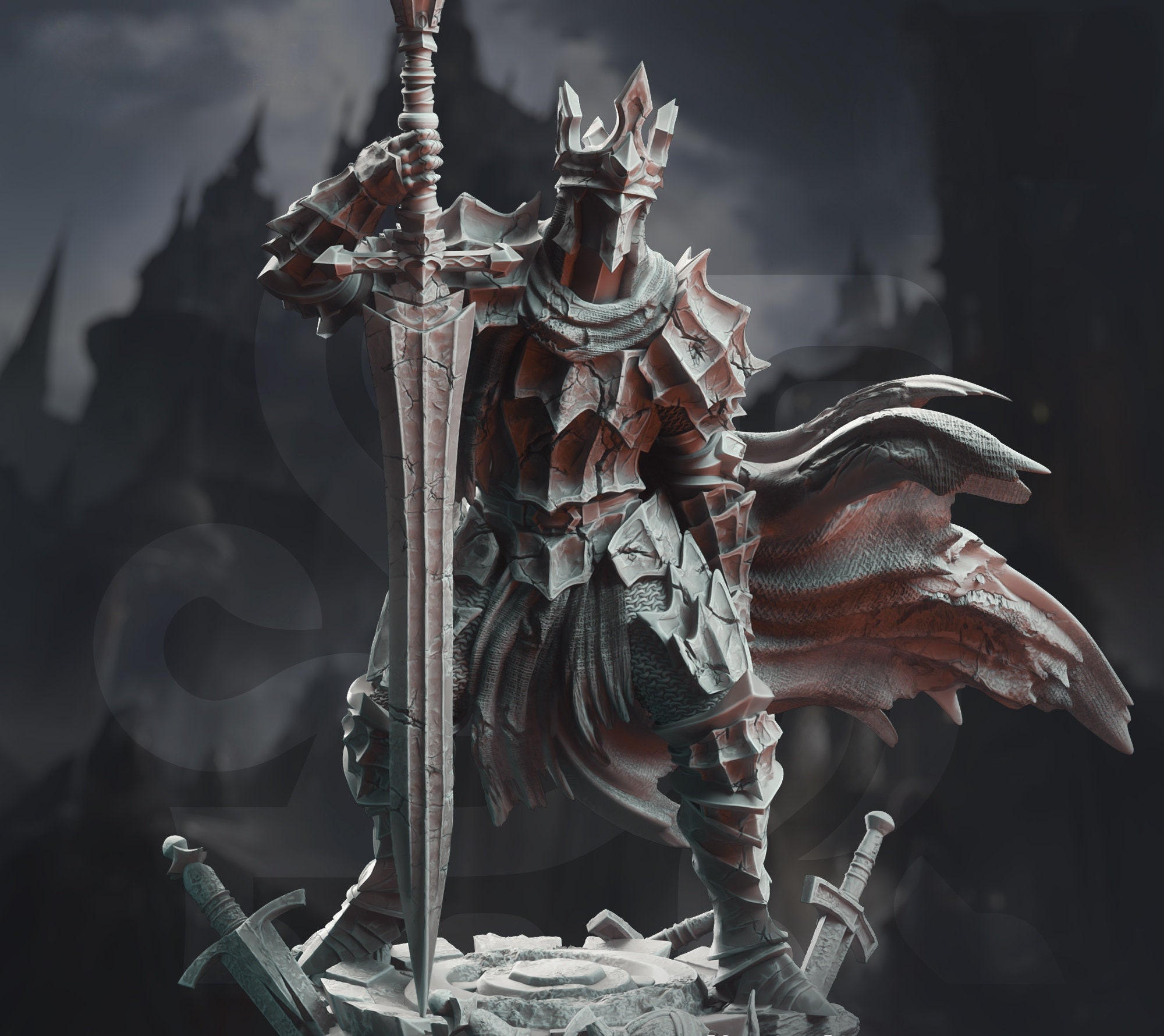 Undead Knight // Shade Paladin // Fallen Warrior // Dnd Mini - Etsy