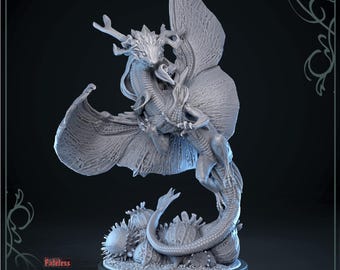 Dragon Miniature for DND, Resin Dragon Mini, Tabletop RPG Monster Mini, Pathfinder Creature, Fantasy Dragon Model