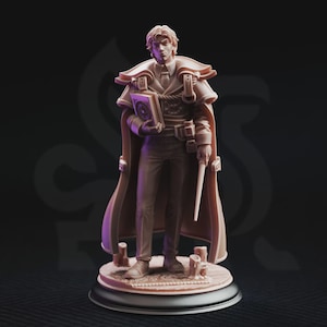 Student of Conjuration Miniature, Human Wizard Apprentice, Fantasy RPG Mage