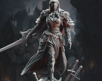 Female Oathbreaker Paladin // Knight Fighter // Kings Champion // Dnd Mini