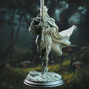 Female Elven Guard Mini - Protector of the Wood - Fey Knight - Astral Court Warrior - Elf Paladin - Elven Fighter - Dnd Mini