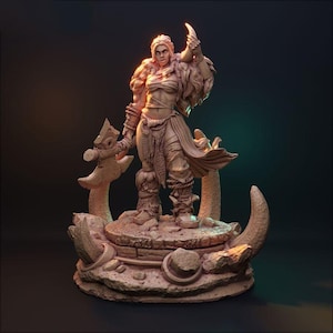 Female Half Orc Warrior //Tribal Barbarian // Orc Tibe Chieftain // Dnd Mini