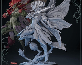 Fairy Fighter Miniature for DND, Fae Knight Mini, Winged Fairy Warrior, Elf Fairy Rogue Ranger Mini, Fantasy Fairy Adventurer