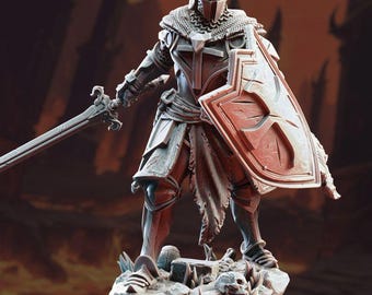 Paladin Knight Miniature Holy Warrior 32mm Tabletop RPG DND Fighter Fantasy Mini