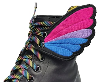 Multicolored wings for shoes, butterfly, pride, Bisexual. Dr Martens, Converse, Vans. Unisex, LGBTQ+ gift. Decoration, accessories