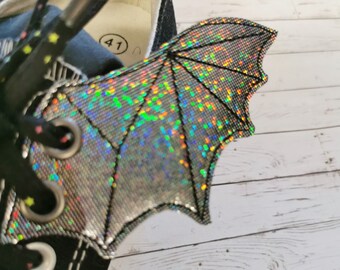 Bat wings Disco ball for shoes. Dr. Martens, Converse, Vans. woman, child. Decoration, accessories, Roller