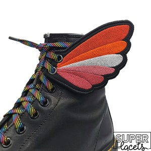 Multicolored wings for shoes, butterfly, pride, Lesbian. Dr Martens, Converse, Vans. Unisex gift, LGBTQ+. Decoration, accessories