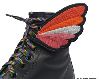 Multicolored wings for shoes, butterfly, pride, Lesbian. Dr Martens, Converse, Vans. Unisex gift, LGBTQ+. Decoration, accessories