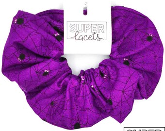 Elastic darling Night of spiders Purple with webs, hair sneaker, Super Laces, Halloween, Skeleton, witch, pumpkin