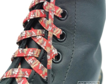 Putin laces, Fabric laces, red laces, Quebec gift, Quebec gift, Canada gift, fries, fancy laces, Dr Martens, Vans, Converse