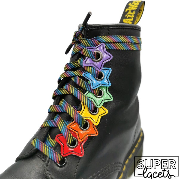 Stars for shoes, Charms, 29 colors, handmade. Super Laces, Roller Derby, Dr Martens, Vinyl