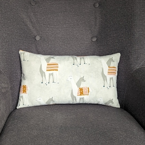 The &quot;Lovely Llama&quot; Accent Pillow; Llama Print Pillow; Decorative Pillow; Throw Pillow; Lumbar Pillow