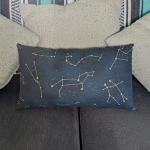 The &quot;Stargazer&quot; Accent Pillow; Constellation Pillow; Rectangular Pillow; Star Print Pillow; Lumbar Pillow