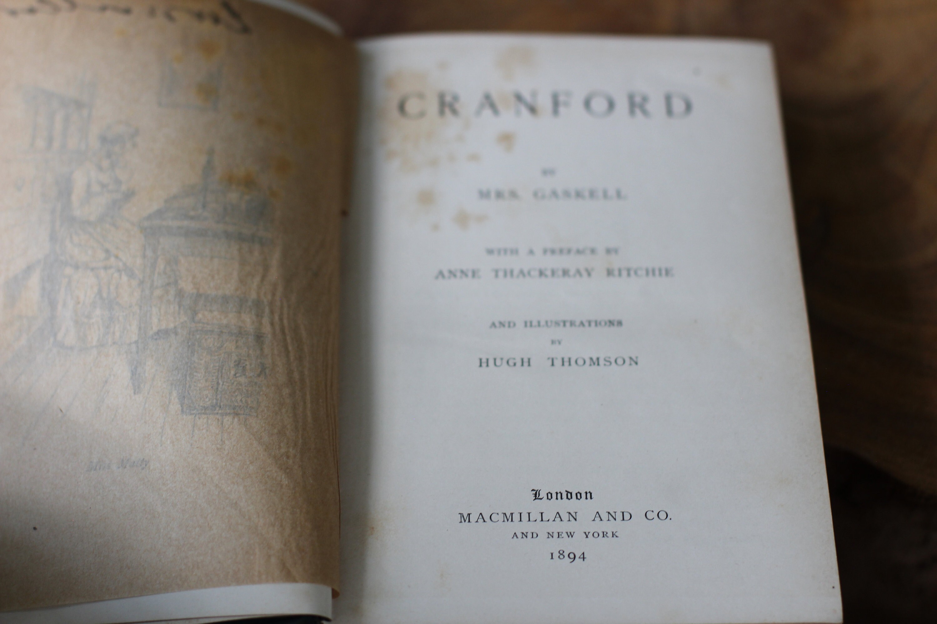 Vintage Victorian Floral Leaves Green Gold Book Cranford Mrs Etsy