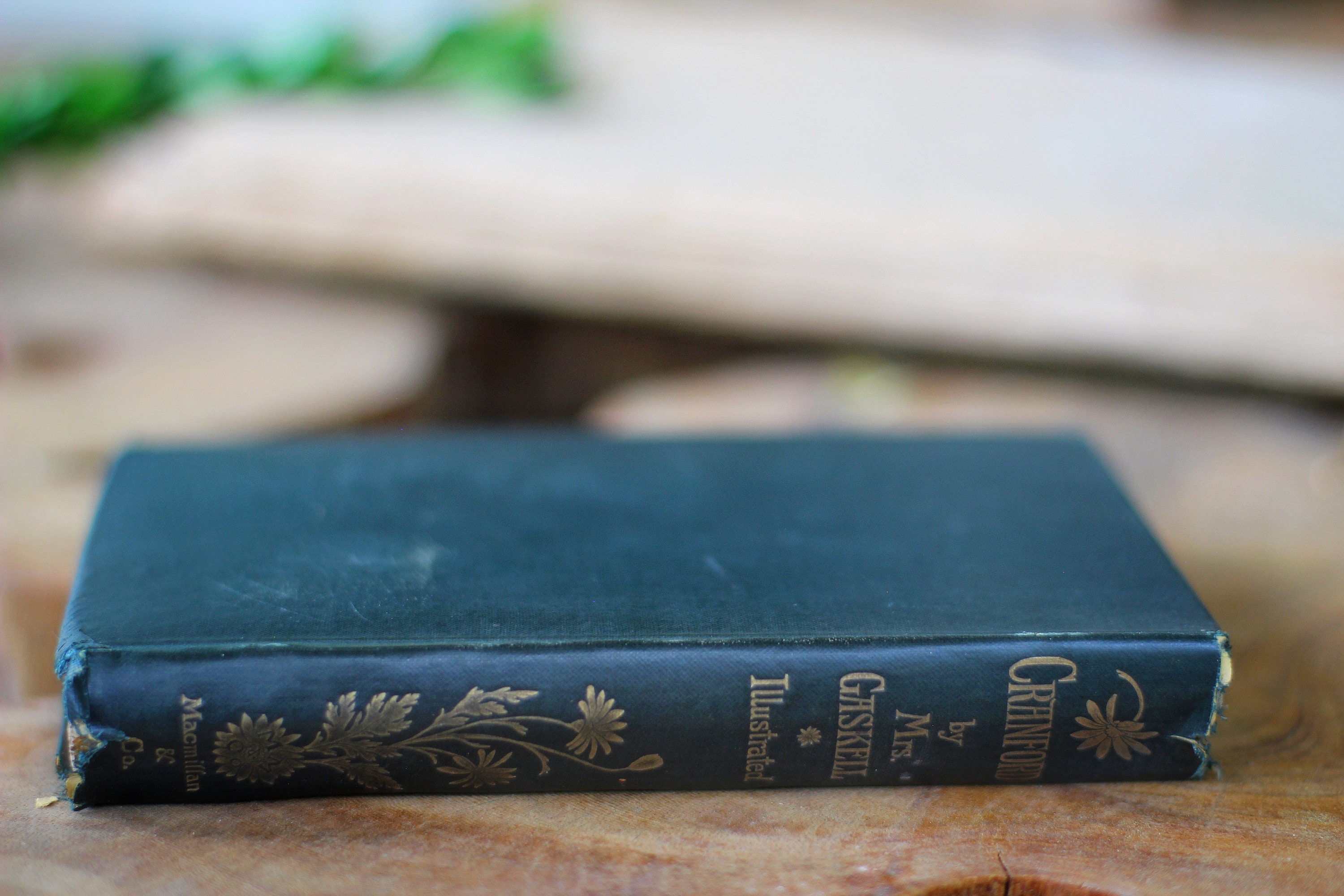 Vintage Victorian Floral Leaves Green Gold Book Cranford Mrs Etsy