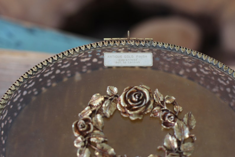 Antique French Victorian Roses Wreath Jewelry Box Rare Vintage Floral Bronze Jewelry Box Unique Gold Rose Matson Filigree Ormolu Stylebuilt