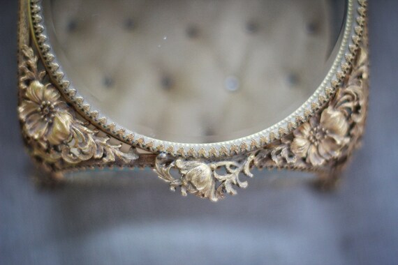 Antique French Victorian Floral Rare Taft Padding… - image 10
