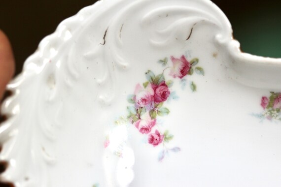 Vintage Floral Bavarian Tray Ring Dish Jewelry Di… - image 5