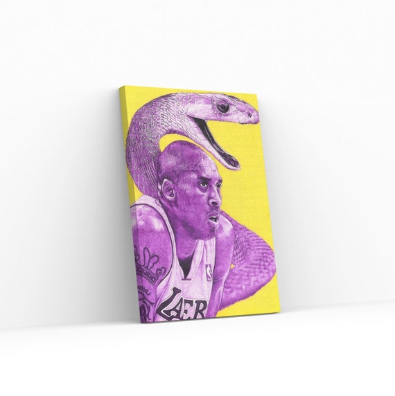 Kobe Bryant Poster Stampa, Black Mamba e Basket In Bianco e Nero Stampa Artistica Fotografica su Tela, Poster da Parete Dipinti Home Decor, Regali per Fan, Frameless,60x80cm