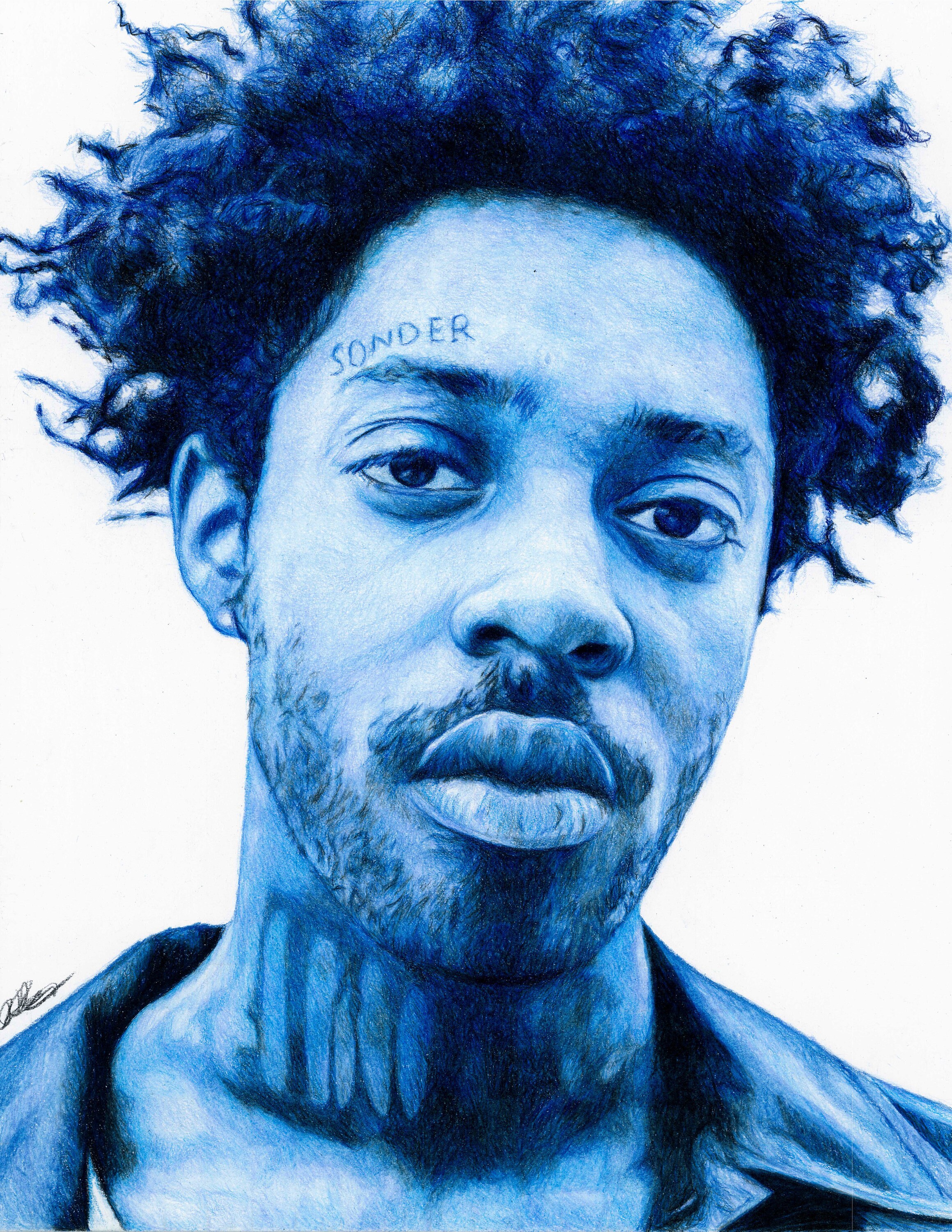 Brent Faiyaz Art Print Framed Art Print Pencil Drawing Etsy