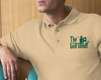 The Golf Father Premium Polo - Embroidered Design - Golf Player Polo - Classic Golf Polo - High-Quality Men's Polo - Father's Day Gift