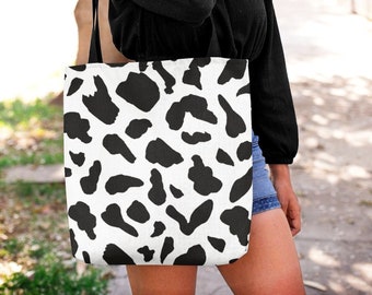 fluffy bag cow print