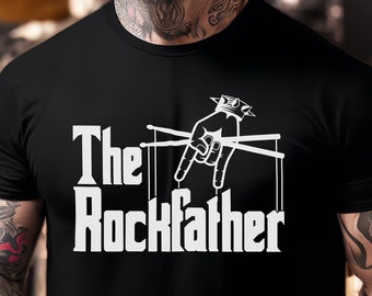 The Rockfather T-Shirt für den True Rock Dad - Schlagzeuger Shirt - Rock Band Shirt - Geschenk für Papa - Lustiges Musiker T Shirt - Vatertag