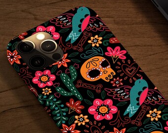 Sugar Skull Mexican Tough Cases - Iphone 12 Case - Pro Max Mini - Iphone 11 - Iphone X XR Xs - Iphone 8 - Samsung Galaxy S20 + Ultra Case