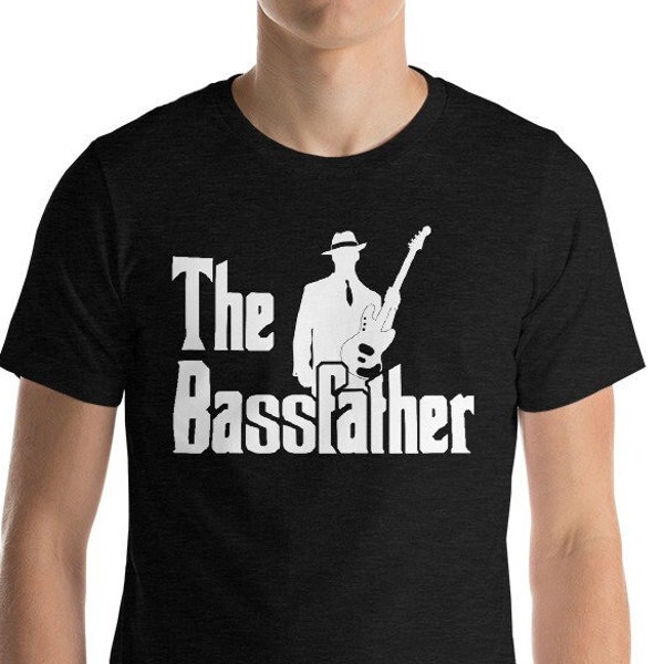 Il Bassfather Regalo divertente per la maglietta del bassista - Regalo del bassista - Camicia per chitarra elettrica - Maglietta per basso - Regalo per papà