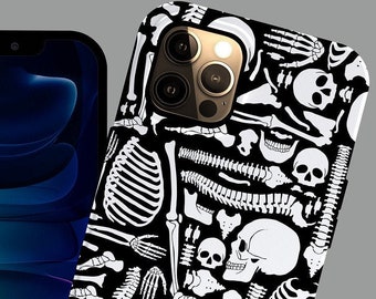 Skeleton Phone Case - iPhone Case - Samsung Galaxy Case - Skull Phone Case - Skull Gift - iPhone 12 Case - Black Phone Case - iPhone XR Case