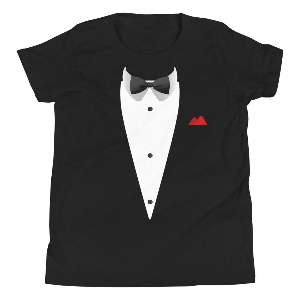 Tuxedo With Bowtie Unisex Kids T Shirt Kids Tuxedo Shirt Etsy
