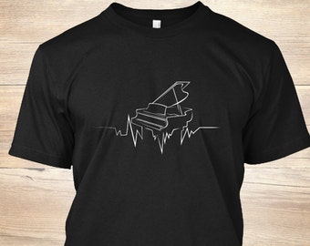 Piano Heartbeat Shirt - Piano Shirt - Piano Teacher Gift - Music Tshirt - Piano Player Gift - Pianist T Shirt - Piano Lover - Musician Shirt