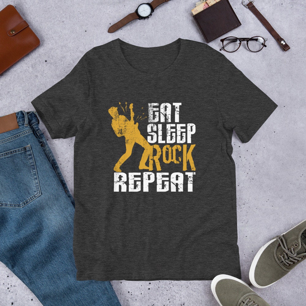 Eat Sleep Rock Repeat Unisex T-shirt Funny Gift for - Etsy UK