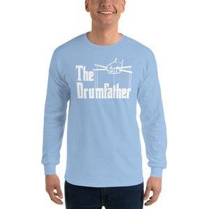 The Drumfather Long Sleeve Shirt Drummer LS Shirt Drums Tshirt Band Shirt Drum Long Sleeved Gift for Dad Music Shirt Funny Fath image 9