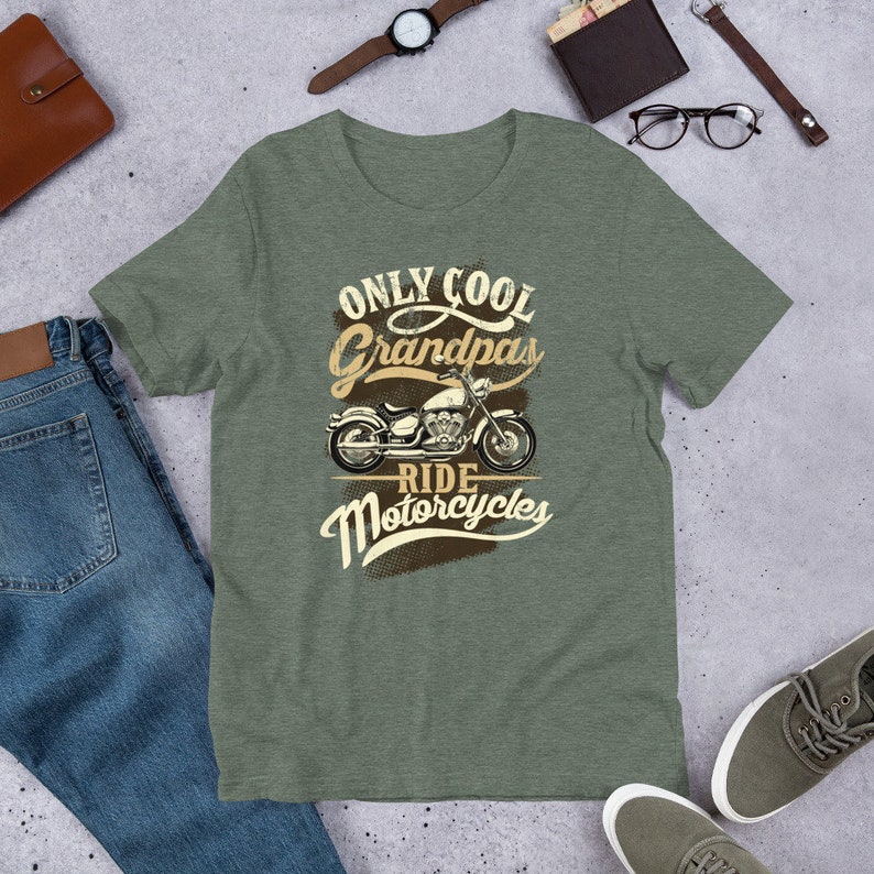 Only Cool Grandpas Ride Motorcycles T-shirt Grandpa Biker - Etsy