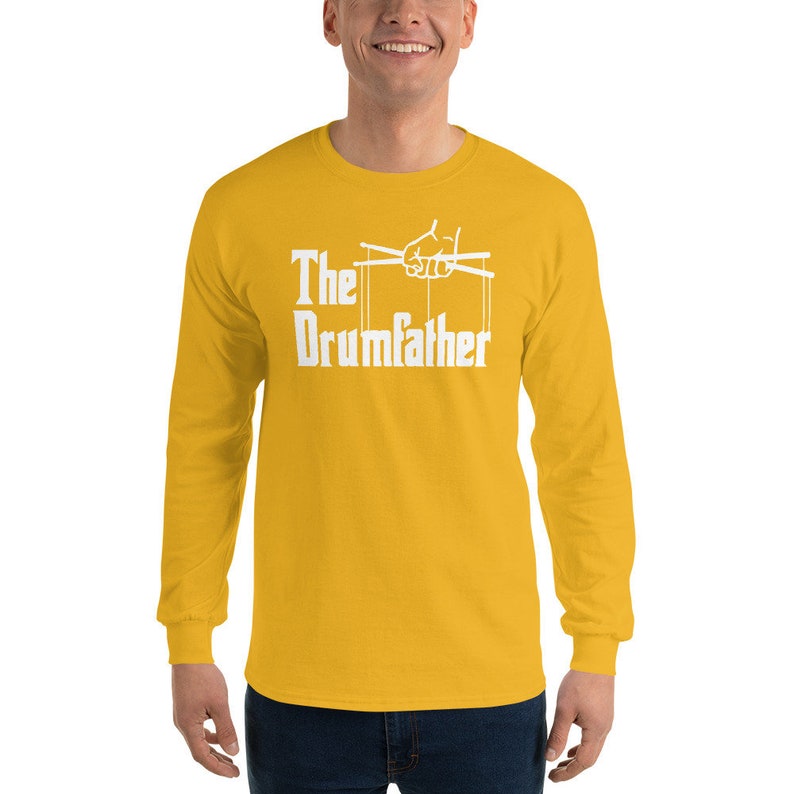 The Drumfather Long Sleeve Shirt Drummer LS Shirt Drums Tshirt Band Shirt Drum Long Sleeved Gift for Dad Music Shirt Funny Fath image 2