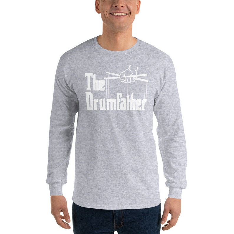 The Drumfather Long Sleeve Shirt Drummer LS Shirt Drums Tshirt Band Shirt Drum Long Sleeved Gift for Dad Music Shirt Funny Fath image 7