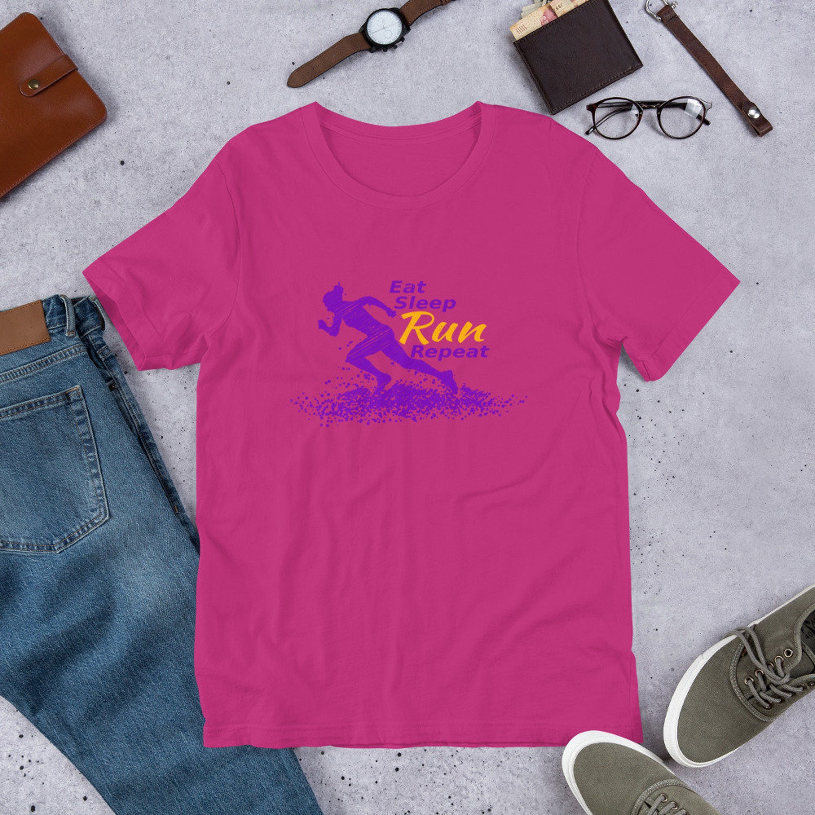 Eat Sleep Run Repeat Unisex T-shirt Gift for Sport Lovers - Etsy