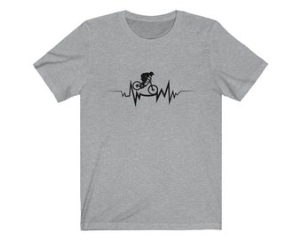 Mountain Biking Heartbeat Shirt - Mountain Bike Shirt - Bicycle Shirt - Biking shirt - Cycling Shirt - Father's day Gift - Bike T-Shirt