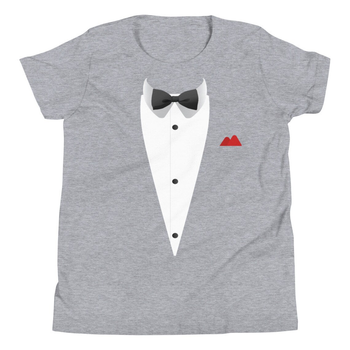 Tuxedo With Bowtie Unisex Kids T Shirt Kids Tuxedo Shirt Etsy
