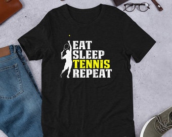 Eat Sleep Tennis Repeat T-Shirt - Vintage Tennis T Shirt - Funny Tennis Tshirt - Tennis Quote - Tennis Player Shirt - Tennis Coach