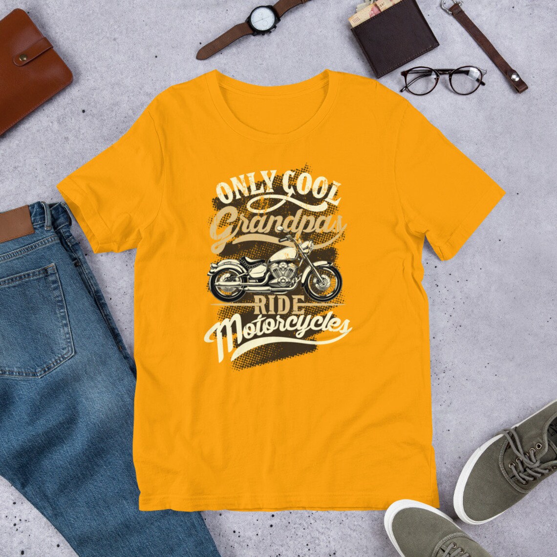 Only Cool Grandpas Ride Motorcycles T-shirt Grandpa Biker | Etsy